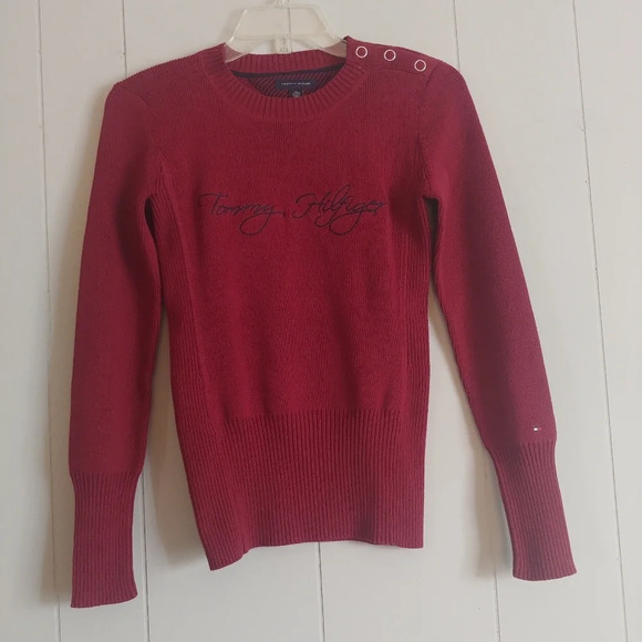 Tommy Hilfiger Sweater Women’s Maroon XS - Picture 1 of 9